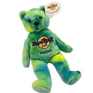 Hard Rock Cafe Collectible Bears Phoenix Monty Beara Green Tie-Dye Vintage 2001